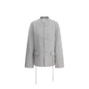 SAMUEL GUI YANG 25 Autumn and Winter Drawstring Jacket/Belt Scottish Tweed Wool Skirt SGY-AW25BMWJT08-1-1-GREY MELANGE Jacket